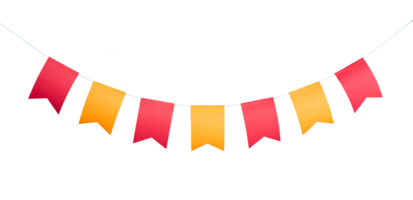 party flag ribbon border isolated png
