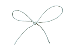 string bow isolated. White rope decoration png