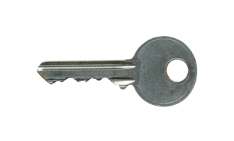 silver key isolated. rusty key element png