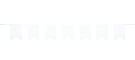 Hanging white party flag border isolated png