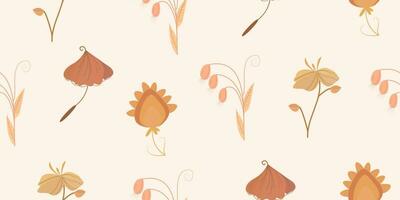 vector pattern of various types flowers and shapes. vector floral pattern. Design for wallpaper, wrapping paper, background, fabric. Vector flower seamless pattern