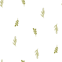 dekorativ sömlös mönster med grön löv. botaniska former. hand dragen illustration, enkel blommig abstrakt upprepa prydnad för trendig modern dekor, tyg, textil- skriva ut, omslag, tapet png
