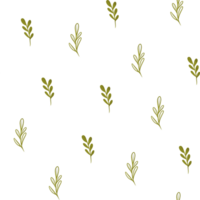 dekorativ nahtlos Muster mit Grün Blätter. botanisch Formen. Hand gezeichnet Illustration, einfach Blumen- abstrakt wiederholen Ornament zum modisch modern Dekor, Stoff, Textil- drucken, Verpackung, Hintergrund png