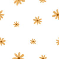 Seamless minimal pattern with simple daisy flowers. Endless chamomile background in scandinavian style. Stylized sunflowers floral illustration. Scandi repeating texture for wrapping paper, fabric png