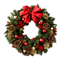 AI generated Christmas Wreath Elegance Festive Holiday Decor on Transparent Background. AI Generative png