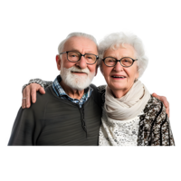 AI generated Joyful Grandparents Embracing Happiness - Isolated on Transparent Background. Generative AI png