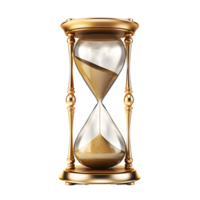 AI generated Vintage Golden Hourglass Isolated on Transparent Background. AI Generative png