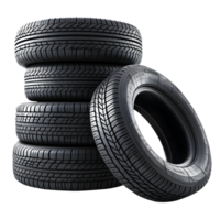 AI generated Tire Stack Arrangement Isolated on Transparent Background. Generative AI png