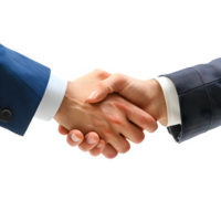 AI generated Professional Handshake. Two Businessmen Sealing the Deal Isolated on transparent Background. Generative AI png