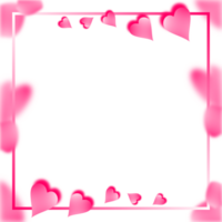 Valentines Frame Border. Love Hearts Pink Background. png