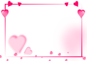 Love Hearts Frame Border. Happy Valentines Day Background png