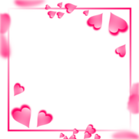 Valentine Hearts Frame Border. Cute Pink Valentine's Day Background. png