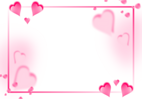 Love Hearts Frame Border. Happy Valentines Day Background png