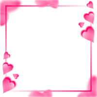 Valentines Frame Border. Love Hearts Pink Background. png