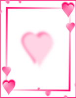 San Valentino telaio sfondo. carino rosa cuore cartone animato confine clipar. png