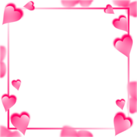 Valentine Hearts Frame Border. Cute Pink Valentine's Day Background. png