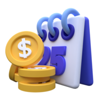 unique 3d rendering salary date icon simple illustration.Realistic vector illustration. png