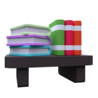 único 3d Renderização estante de livros ícone simples ilustração.realista ilustração. png