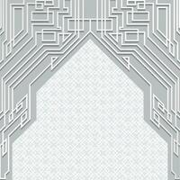 islamic White modern background. Abstract 3d papercut effect vector illustration.