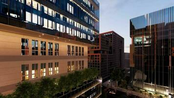 Zoom en dehors vue de moderne appartement bâtiment avec énorme les fenêtres et verre balcons video