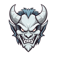 AI generated demon head art illustrations for stickers, tshirt design, poster etc png