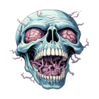 AI generated Skull art illustrations for stickers, tshirt design, poster etc png