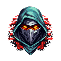 AI generated ninja head art illustrations for stickers, tshirt design, poster etc png