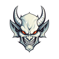 AI generated demon head art illustrations for stickers, tshirt design, poster etc png