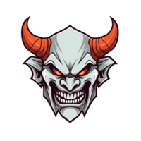 ai gegenereerd demon hoofd kunst illustraties voor stickers, t-shirt ontwerp, poster enz png