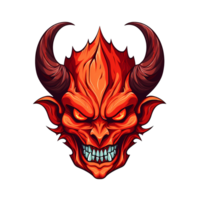 AI generated demon head art illustrations for stickers, tshirt design, poster etc png