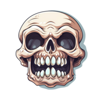 AI generated Skull art illustrations for stickers, tshirt design, poster etc png