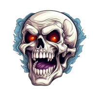 AI generated Skull art illustrations for stickers, tshirt design, poster etc png