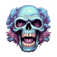 AI generated Skull art illustrations for stickers, tshirt design, poster etc png