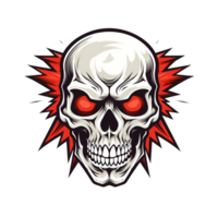 AI generated Skull art illustrations for stickers, tshirt design, poster etc png