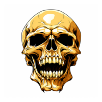 AI generated Skull art illustrations for stickers, tshirt design, poster etc png