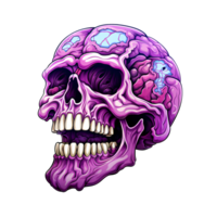 AI generated Skull art illustrations for stickers, tshirt design, poster etc png