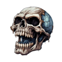 AI generated Skull art illustrations for stickers, tshirt design, poster etc png