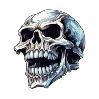 AI generated Skull art illustrations for stickers, tshirt design, poster etc png