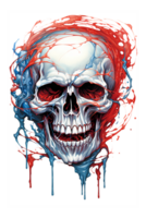 AI generated colorful skull art illustrations png