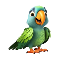 AI generated Macaw parrot on a branch isolated on transparent background png