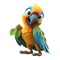 AI generated Macaw parrot on a branch isolated on transparent background png psd