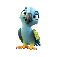 AI generated Macaw parrot on a branch isolated on transparent background png psd