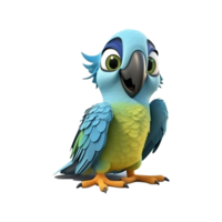 AI generated Macaw parrot on a branch isolated on transparent background png