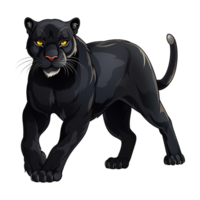 ai generiert schwarz Panther isoliert auf transparent Hintergrund png