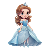 AI generated Cute princess cartoon isolated on transparent background png