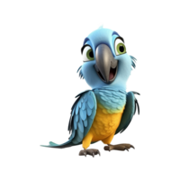 AI generated Macaw parrot on a branch isolated on transparent background png