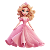 AI generated Cute princess cartoon isolated on transparent background png