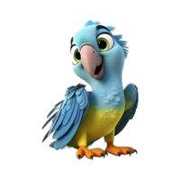 AI generated Macaw parrot on a branch isolated on transparent background png