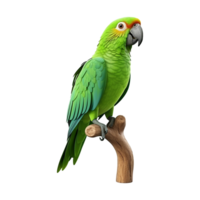 AI generated Macaw parrot on a branch isolated on transparent background png