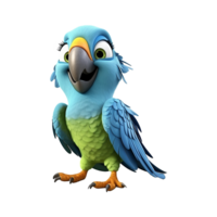 AI generated Macaw parrot on a branch isolated on transparent background png